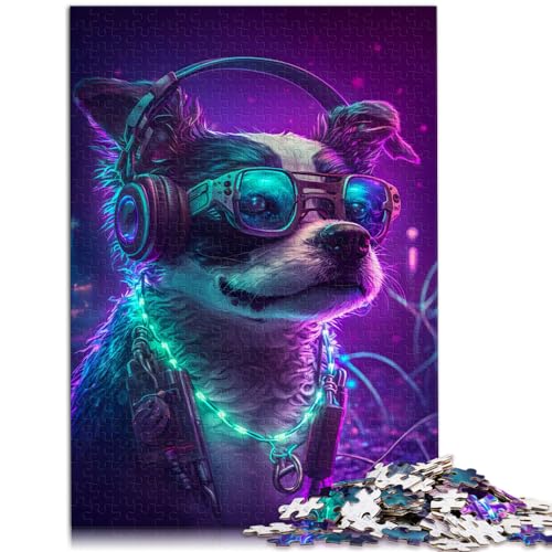 Puzzle | Puzzles Cooler Hund spielt Musik | Puzzle 1000 Teile für Erwachsene, Holzpuzzle als Geschenk für die ganze Familie und die 1000 Teile (50 x 75 cm) von LGNBTGM