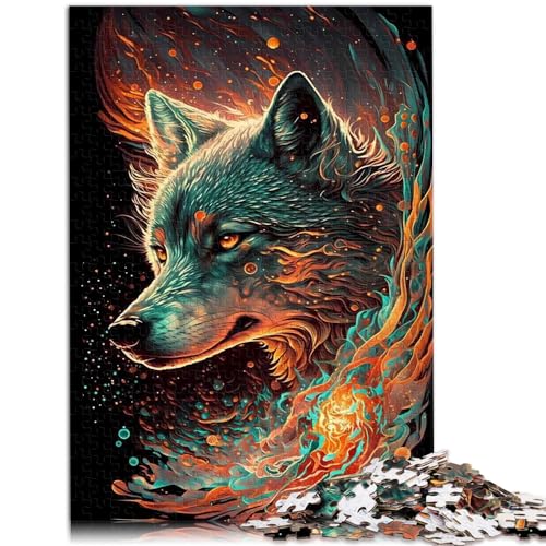 Puzzle | Puzzles Wolf Art Puzzles für Erwachsene 1000 Teile Holzpuzzle Spielzeug Puzzles Lernspiele Stressabbauende Puzzles 1000 Stück (50x75cm) von LGNBTGM