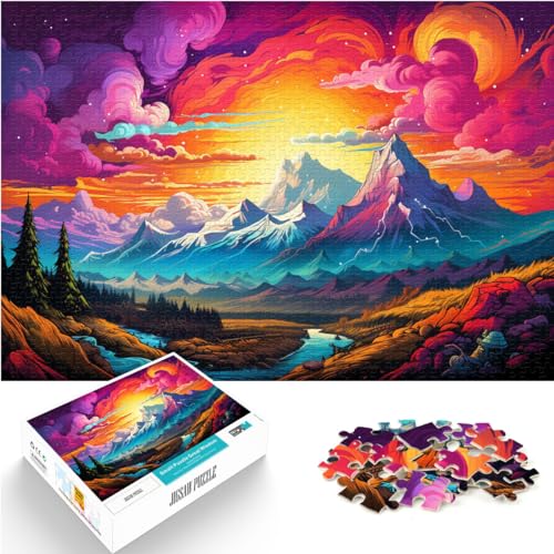 Puzzle Seltsame Bunte Berggipfel, 500-teiliges Puzzle für Erwachsene, Holzpuzzle, Wanddekoration, einzigartige Geburtstags, 500 Teile (38 x 52 cm) von LGNBTGM