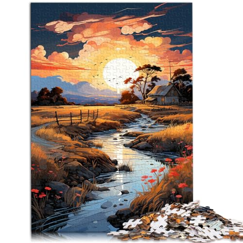 Puzzle Sonnenuntergangsszene, 300 Teile, Puzzle für Erwachsene, Holzpuzzle, jedes Teil ist einzigartig – anspruchsvolles, unterhaltsames Familienspiel, 300 Teile (26 x 38 cm) von LGNBTGM