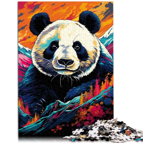 Puzzle-Spiele, Bunter Tierpanda, 1000-teiliges Puzzle aus Holz für Erwachsene, Spaß bei Aktivitäten zu Hause, Geburtstagsgeschenk, Reisegeschenk, 1000 Teile (50 x 75 cm) von LGNBTGM