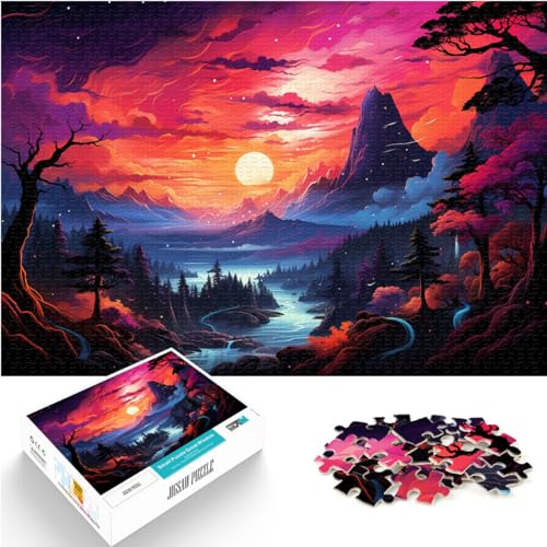 Puzzle-Spiele, Fantasie-Farblandschaft, 1000-teiliges Puzzle aus Holz, Spaß für Aktivitäten zu Hause, Geburtstagsgeschenk, Reisegeschenk, 1000 Teile (50 x 75 cm) von LGNBTGM