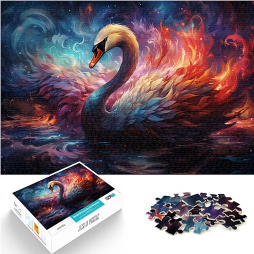 Puzzle-Spiele, Fantasie-Farbiger Schwan, Puzzles aus Holz, 1000 Teile, jedes Teil ist einzigartig – anspruchsvolles, unterhaltsames Spiel für die ganze Familie, 1000 Teile (50 x 75 cm) von LGNBTGM