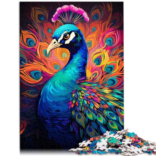 Puzzle-Spiele, Malen, bunter Pfau, 1000-teiliges Puzzle aus Holz, lustige Aktivitäten zu Hause, Geburtstagsgeschenk, Reisegeschenk, 1000 Teile (50 x 75 cm) von LGNBTGM