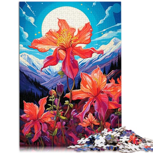 Puzzle-Spiele, farbenfrohe, Bezaubernde Blumen, Puzzles für Erwachsene, 1000 Teile, Holz-Puzzlespielzeug, Puzzles, Lernspiele, Stressabbau-Puzzles, 1000 Teile (50 x 75 cm) von LGNBTGM