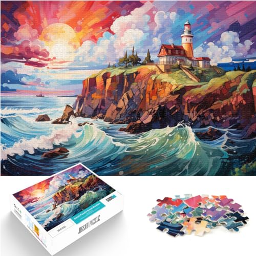 Puzzle-Spiele, farbenfrohe, schöne Landschaft, 500 Teile für Erwachsene, schwierige Puzzles, Holzpuzzle, Familienspiele, Weihnachts- und Geburtstagsgeschenke, 500 Stück (38 x 52 cm) von LGNBTGM