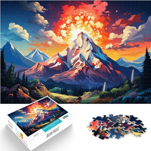 Puzzle-Spiele, farbenfrohe Pyrenäen-Berge, 1000 Teile, Puzzle aus Holz, lustige Aktivitäten zu Hause, Geburtstagsgeschenk, Reisegeschenk, 1000 Stück (50 x 75 cm) von LGNBTGM