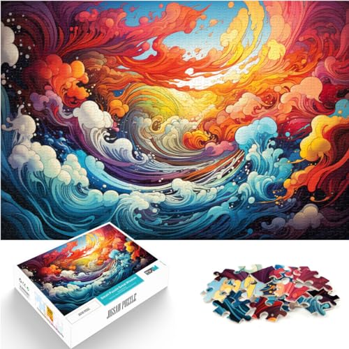 Puzzle-Spiele, farbenfrohe psychedelische Landschaft, Puzzle für Erwachsene, 1000 Stück, Holzpuzzle, Spielzeug, Puzzle, Lernspiele, Stressabbau-Puzzle, 1000 Teile (50 x 75 cm) von LGNBTGM