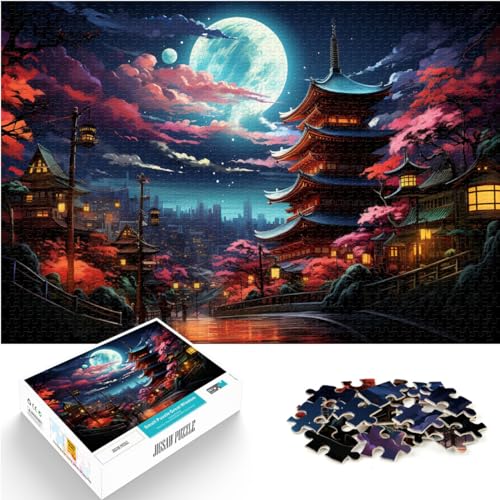 Puzzle-Spiele, farbenfroher Psychedelischer roter und Blauer Himmel, 1000-teiliges Puzzle aus Holz, anspruchsvoll, Aber unterhaltsam und humorvoll, 1000 Teile (50 x 75 cm) von LGNBTGM