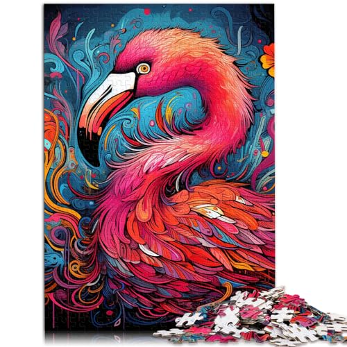 Puzzle-Spiele, psychedelische Kunst, Flamingo, 1000 Teile, Puzzle-Geschenke, Holz-Puzzlespielzeug, Puzzles, Lernspiele, Stressabbau-Puzzles, 1000 Teile (50 x 75 cm) von LGNBTGM