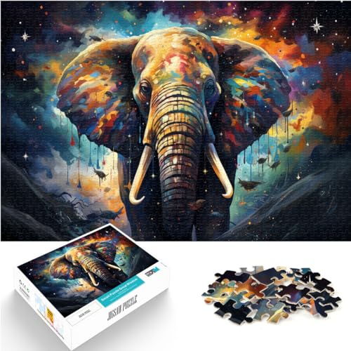 Puzzle-Spiele Fantasie Bunter Sternenhimmel Elefant 1000 Teile Puzzle Holz Puzzle Spielzeug Puzzles Lernspiele Stressabbau Puzzles 1000 Teile (50x75cm) von LGNBTGM