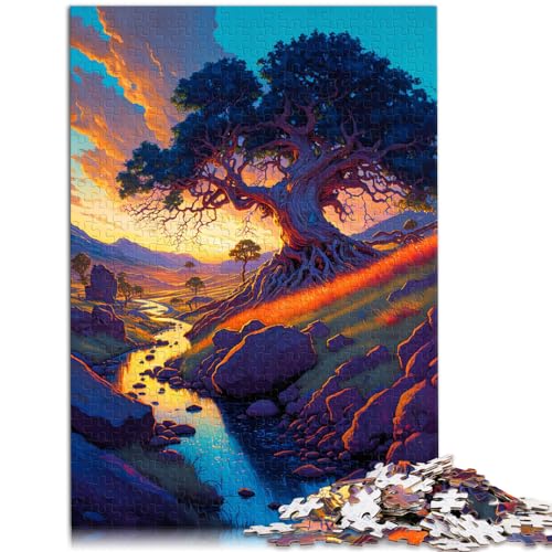 Puzzle-Spiele Fantasy Oak Treeafd für Erwachsene 1000 Teile Puzzle Holz Puzzle Spielzeug Puzzles Lernspiele Stressabbau Puzzles 1000 Stück (50x75cm) von LGNBTGM