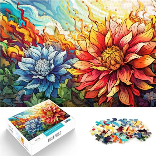 Puzzle-Spiele Schönes buntes Blumenpuzzle | Puzzle 1000 Teile für Erwachsene, Holzpuzzle zum Stressabbau, Urlaub zu Hause, Zeit totschlagen, 1000 Teile (50 x 75 cm) von LGNBTGM