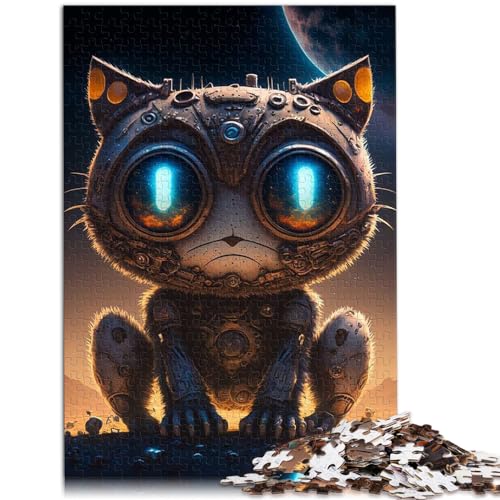 Puzzle-Spiele Weltraum-mechanische Katze Puzzles für Erwachsene 300 Teile Holzpuzzle Familienspiel Stressabbau Schwieriges Herausforderungspuzzle 300 Teile (26x38cm) von LGNBTGM