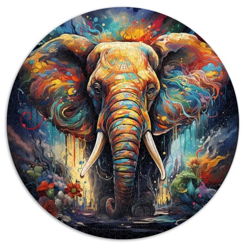 Puzzle Unglaublicher Elefant 1000 Teile Puzzle für Erwachsene 26,5x26,5 Zoll Entspannungspuzzles Spiele-Denkspiel von LGNBTGM