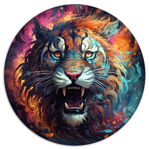 Puzzle Wilder Tiger für Erwachsene, 1000 Teile, 26,5 x 26,5 Zoll, einfache Puzzles, Spaß für zu Hause, Aktivitäten, Geburtstagsgeschenk, Reisegeschenk, von LGNBTGM