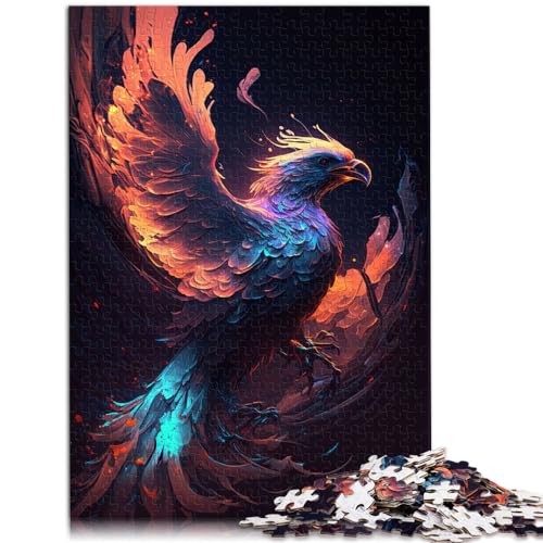 Puzzle als Geschenk, Vogel Phönix für Erwachsene, 500 Teile Puzzle, Holzpuzzle, Familienaktivitätspuzzle, Lernspiele, 500 Teile (38 x 52 cm) von LGNBTGM