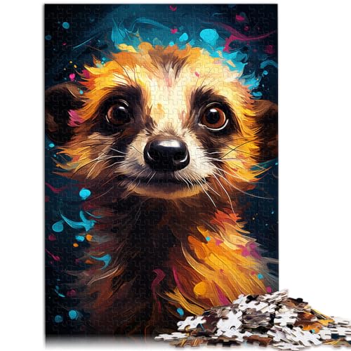 Puzzle für „Die farbenfrohe Psychedelie der Erdmännchen in der Sternennacht“, 1000 Puzzles für Erwachsene, Holzpuzzle, anspruchsvolles Spiel, Geschenke, 1000 Teile (50 x 75 cm) von LGNBTGM