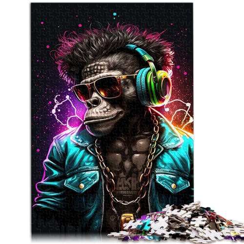 Puzzle für Affen, Kopfhörer, DJ-Musik, 1000 Teile Puzzle für Erwachsene von Wooden Puzzles, interessantes Puzzle zur Stressreduzierung, 1000 Teile (50 x 75 cm) von LGNBTGM