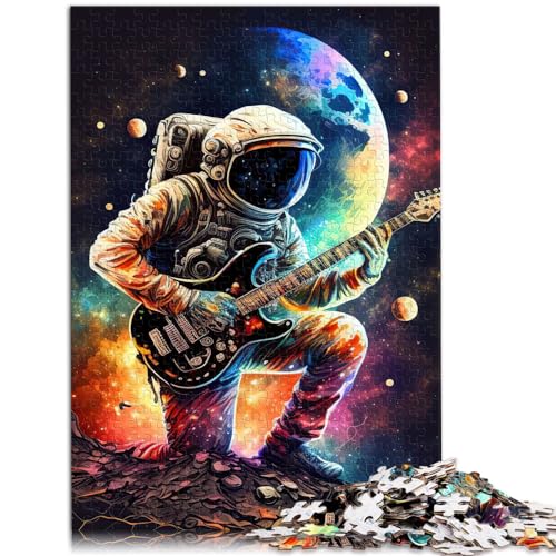 Puzzle für Astronauten, die Gitarre Spielen, Puzzle für Erwachsene, 1000 Teile, Holzpuzzle zum Stressabbau, Urlaub zu Hause, Zeit totschlagen, 1000 Teile (50 x 75 cm) von LGNBTGM