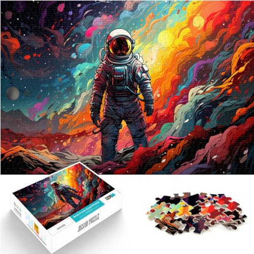 Puzzle für Astronauten im farbenfrohen Universum für Erwachsene, 1000-teiliges Puzzle, Holzpuzzle für Familienspaß und Spieleabend, 1000 Teile (50 x 75 cm) von LGNBTGM