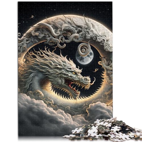 Puzzle für Brave Dragon Art Puzzle für Erwachsene 1000 Teile Holzpuzzle mit vollständig ineinander greifenden und zufällig geformten Teilen 1000 Stück (50 x 75 cm) von LGNBTGM