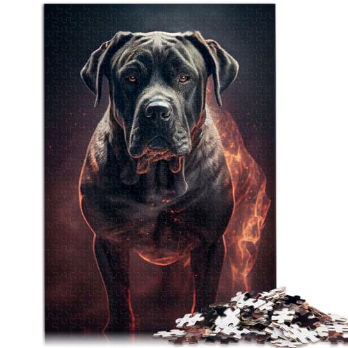 Puzzle für Cane Corso Fire Puzzles für Erwachsene 1000 Puzzles Holzpuzzles Familienspiel Stressabbau Schwieriges Herausforderungspuzzle 1000 Teile (50 x 75 cm) von LGNBTGM