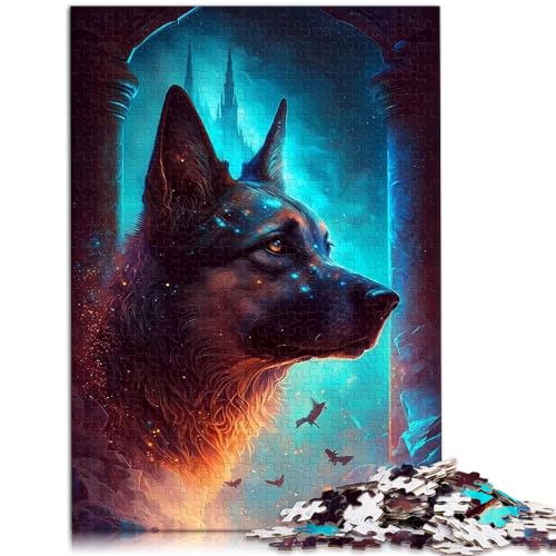 Puzzle für Deutschen Schäferhund, Fabel-Puzzle, 300-teiliges Holzpuzzle, Familienspiel zum Stressabbau, schwieriges Herausforderungspuzzle, 300 Teile (26 x 38 cm) von LGNBTGM