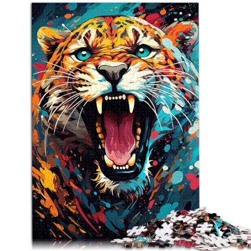 Puzzle für Erwachsene, Psychedelischer bunter Leopard, 1000 Teile, Holzpuzzle, Familienspiel zum Stressabbau, schwieriges Herausforderungspuzzle, 1000 Teile (50 x 75 cm) von LGNBTGM