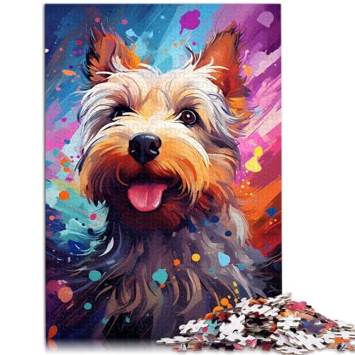 Puzzle für Erwachsene, farbenfrohe Zeichnung eines Terriers, 1000-teiliges Puzzle, Holzpuzzle für anspruchsvolles Puzzlespiel und Familienspiel, 1000 Teile (50 x 75 cm) von LGNBTGM