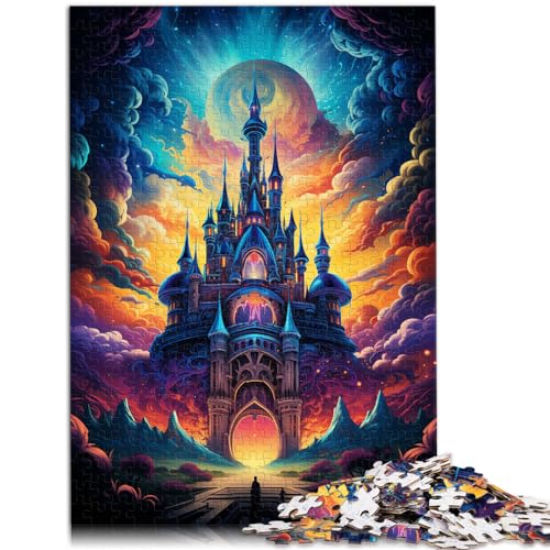 Puzzle für Erwachsene „Bunte Psychedelia of Dark Castle“ 1000-teiliges Puzzle aus Holz, anspruchsvolles Spiel, Puzzle 1000 Teile (50 x 75 cm) von LGNBTGM