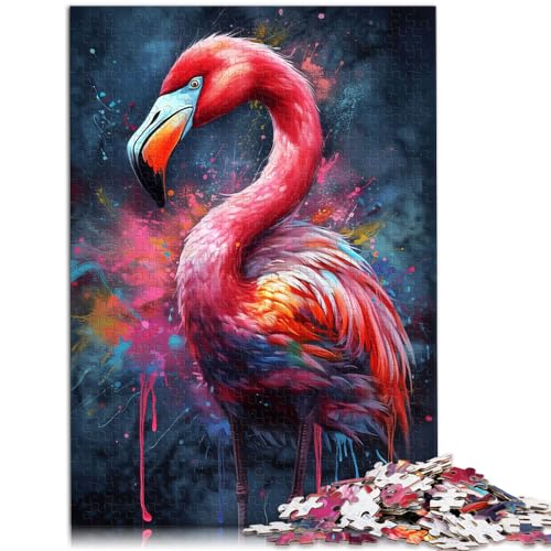 Puzzle für Erwachsene mit Flamingo-Malerei, 1000-teiliges Puzzle, Holzpuzzle, jedes Teil ist einzigartig – anspruchsvolles, unterhaltsames Familienspiel, 1000 Teile (50 x 75 cm) von LGNBTGM