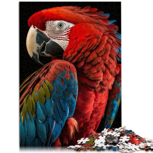 Puzzle für Erwachsene mit rotem Ara, 1000 Teile, Holzpuzzle, Spielzeug, Puzzle, Lernspiele, Stressabbau-Puzzle, 1000 Teile (50 x 75 cm) von LGNBTGM