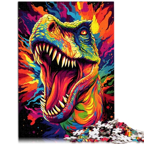 Puzzle für Erwachsene mit wütendem Dinosaurier, 1000 Teile, Puzzle-Geschenk, Holzpuzzle, Familienspiel, Stressabbau, schwieriges Herausforderungspuzzle, 1000 Teile (50 x 75 cm) von LGNBTGM