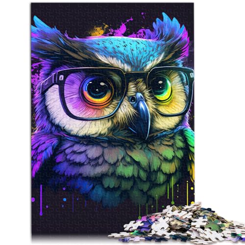 Puzzle für Eule, Neon, 1000 Teile, Puzzle für Erwachsene, Holzpuzzle, Spaß für Aktivitäten zu Hause, Geburtstagsgeschenk, Reisegeschenk, 1000 Teile (50 x 75 cm) von LGNBTGM