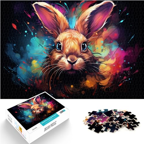 Puzzle für Fantasie, bunter Hase, 1000 Teile, Puzzle aus Holz, Familienaktivität, Puzzle, Lernspiele, 1000 Teile (50 x 75 cm) von LGNBTGM