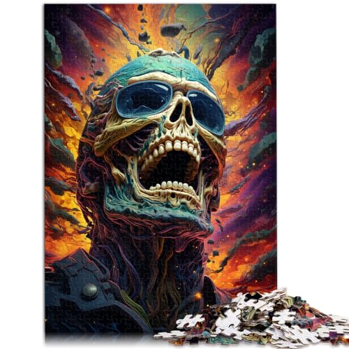 Puzzle für Fantasie, bunter Totenkopf, 1000 Teile, Puzzle, Holzpuzzle, Spielzeug, Puzzle, Lernspiele, Stressabbau-Puzzle, 1000 Teile (50 x 75 cm) von LGNBTGM