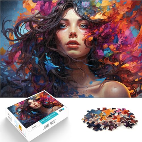 Puzzle für Fantasie, farbenfrohe Frauenkunst, Puzzle 1000 Teile für Erwachsene, Holzpuzzle für die Heimdekoration, 1000 Teile (50 x 75 cm) von LGNBTGM