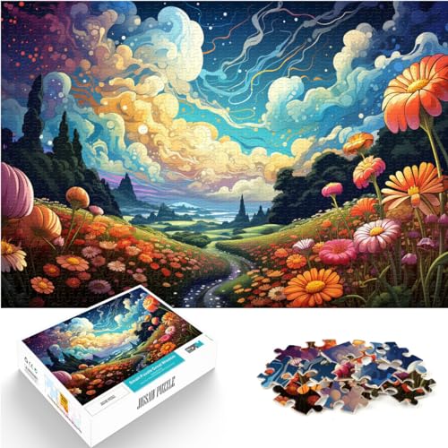 Puzzle für Fantasie-Frühlingslandschaft, 1000-teiliges Puzzle, Holzpuzzle, Familienspiel, Stressabbau, schwieriges Herausforderungspuzzle, 1000 Teile (50 x 75 cm) von LGNBTGM