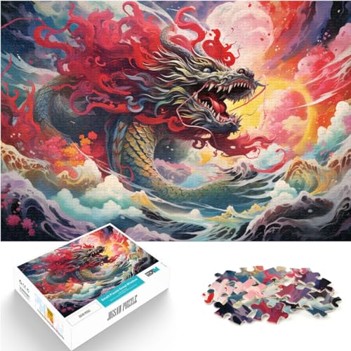 Puzzle für Farbdrache, 1000 Teile, Puzzle für Erwachsene, Holzpuzzle, Spielzeug, Puzzle, Lernspiele, Stressabbau-Puzzle, 1000 Teile (50 x 75 cm) von LGNBTGM