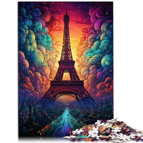 Puzzle für Frankreich, Eiffelturm, 1000-teiliges Puzzle, Holzpuzzle, Familienspiel, Stressabbau, schwieriges Herausforderungspuzzle, 1000 Teile (50 x 75 cm) von LGNBTGM