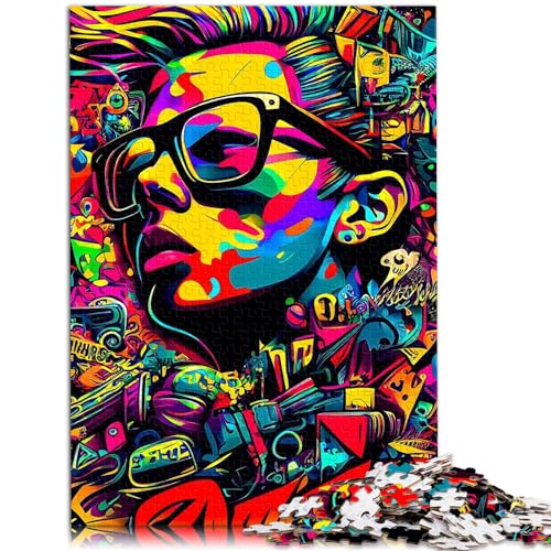 Puzzle für Graffiti, 1000 Teile, Holzpuzzle, lustige Aktivitäten zu Hause, Geburtstagsgeschenk, Reisegeschenk, 1000 Stück (50 x 75 cm) von LGNBTGM