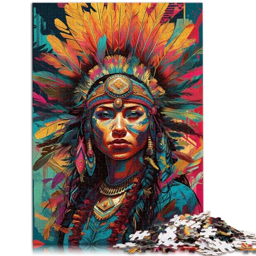 Puzzle für Indianerinnen, 500 Teile, Puzzle für Erwachsene, Holzpuzzle mit passendem Poster und Wissensblatt, 500 Teile (38 x 52 cm) von LGNBTGM