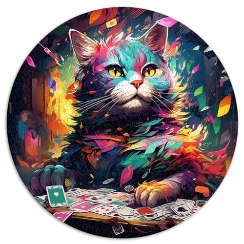 Puzzle für Katzen, Poker Spielen, 1000 extra große Teile, Puzzle 26,5 x 26,5 Zoll, Lernspiel, Herausforderungsspielzeug, Denkspiel von LGNBTGM