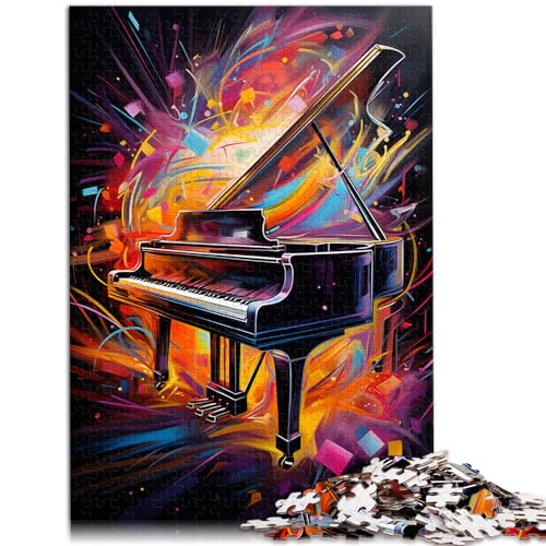 Puzzle für Klavier, bunt, für Erwachsene, 1000-teiliges Puzzle, Holzpuzzle, Familienspiel, Stressabbau, schwieriges Herausforderungspuzzle, 1000 Teile (50 x 75 cm) von LGNBTGM