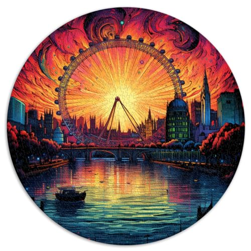 Puzzle für London Eye und Themse UK Puzzles 1000 Teile Puzzles für Erwachsene 26,5x26,5 Zoll Puzzle Mitmach-Spiel Spielzeug Wanddekoration von LGNBTGM