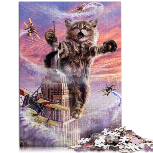 Puzzle für Monster Cat Empire State für Erwachsene, 1000-teiliges Puzzle, Holzpuzzle, interessantes Puzzle zur Stressreduzierung, 1000 Teile (50 x 75 cm) von LGNBTGM