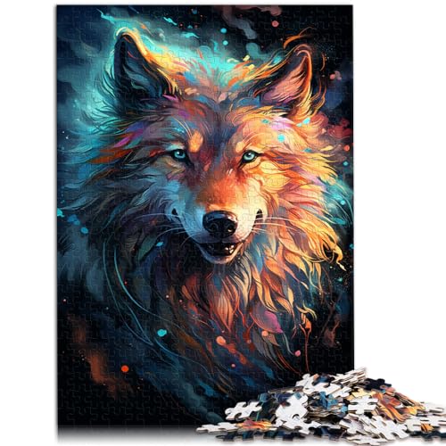 Puzzle für Nebula Wolfs, farbenfrohe, psychedelische, schwierige und anspruchsvolle Puzzles, 1000-teiliges Holzpuzzle, Spielzeug, Denkspiel, 1000 Teile (50 x 75 cm) von LGNBTGM