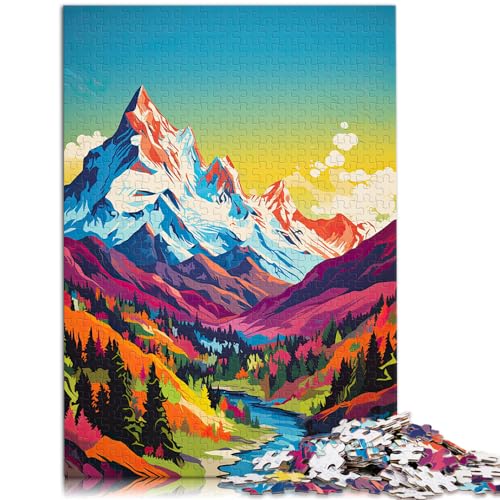 Puzzle für Pop-Art-Berge, 1000 Teile, Puzzle für Erwachsene, Holzpuzzle, Stressabbau, Urlaub zu Hause, Zeit totschlagen, 1000 Teile (50 x 75 cm) von LGNBTGM