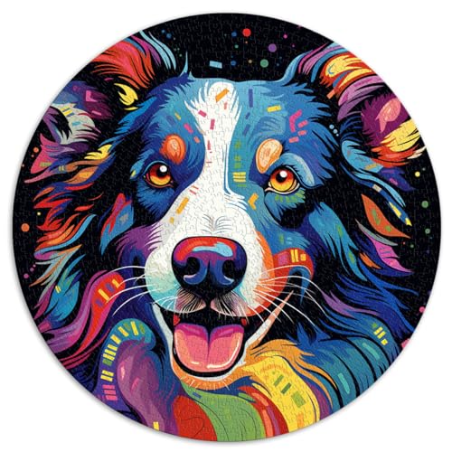 Puzzle für Puzzle, farbenfrohes Border Collie-Puzzle, 1000 Teile, für Erwachsene, 26,5 x 26,5 Zoll, Lernspielzeug, Spielzeug, Denkspiel von LGNBTGM